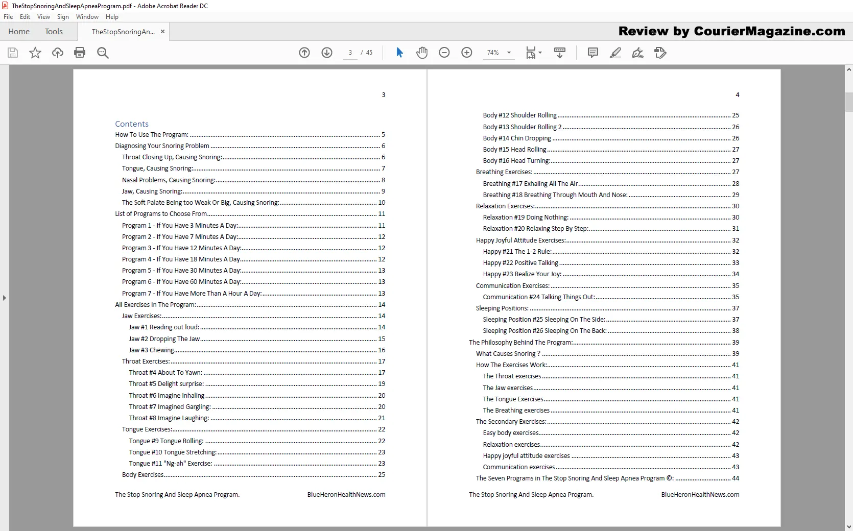 Table of contents