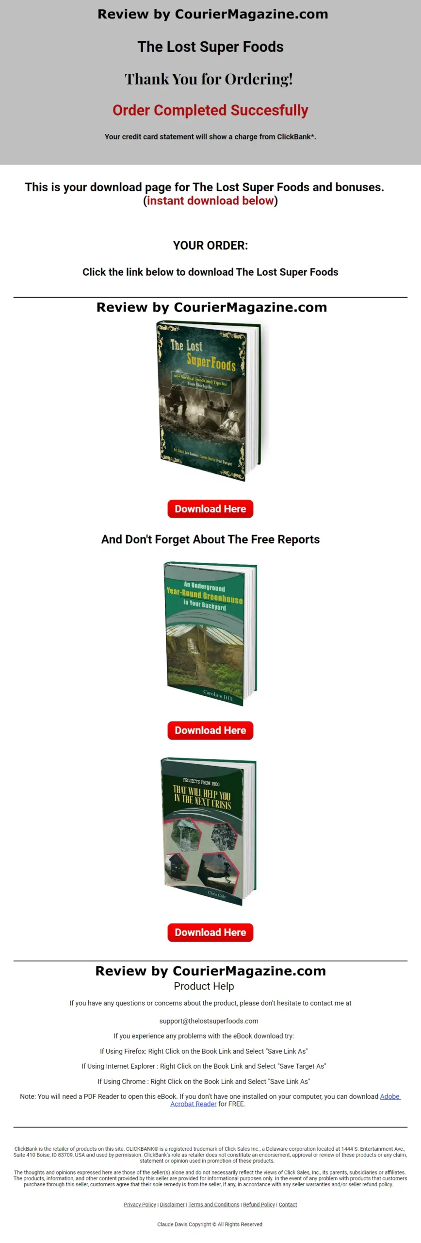 The Lost Super Foods Download Page