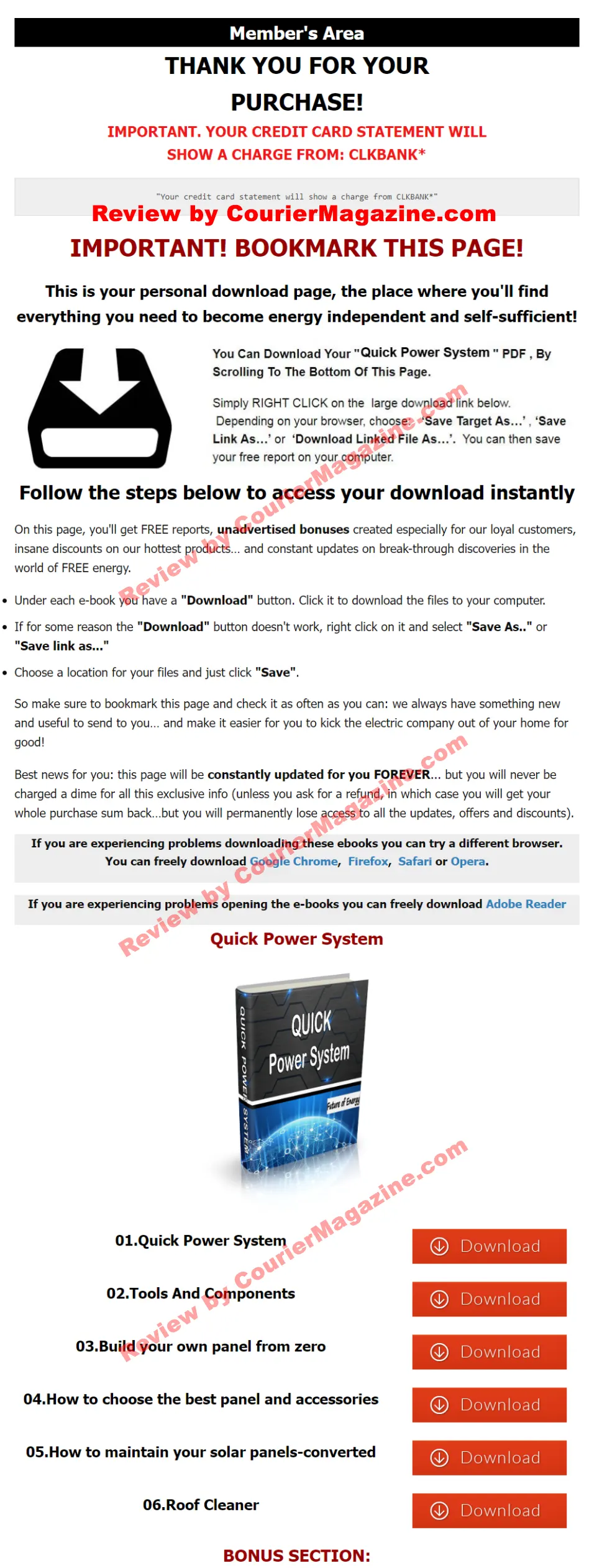 quick power system download page