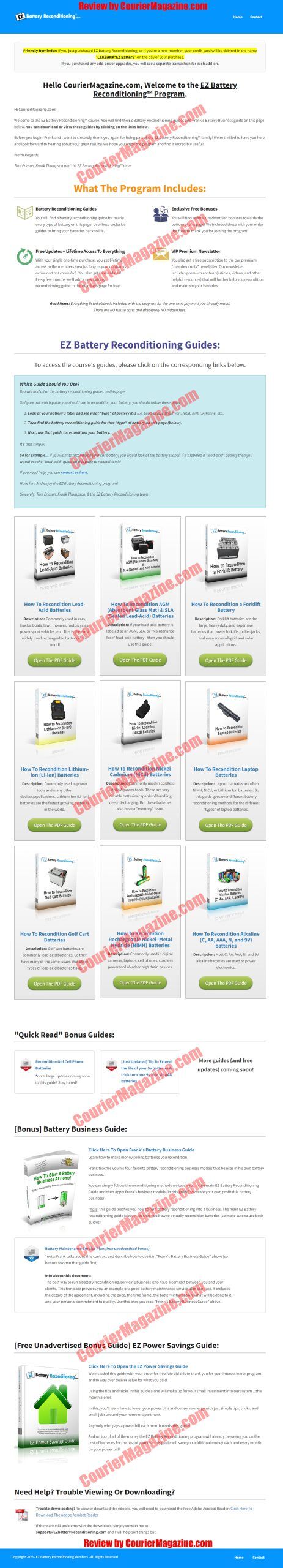 EZ Battery Reconditioning Download page