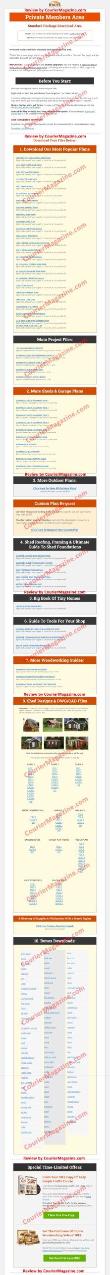 Ryan's Shed Plans Download Page